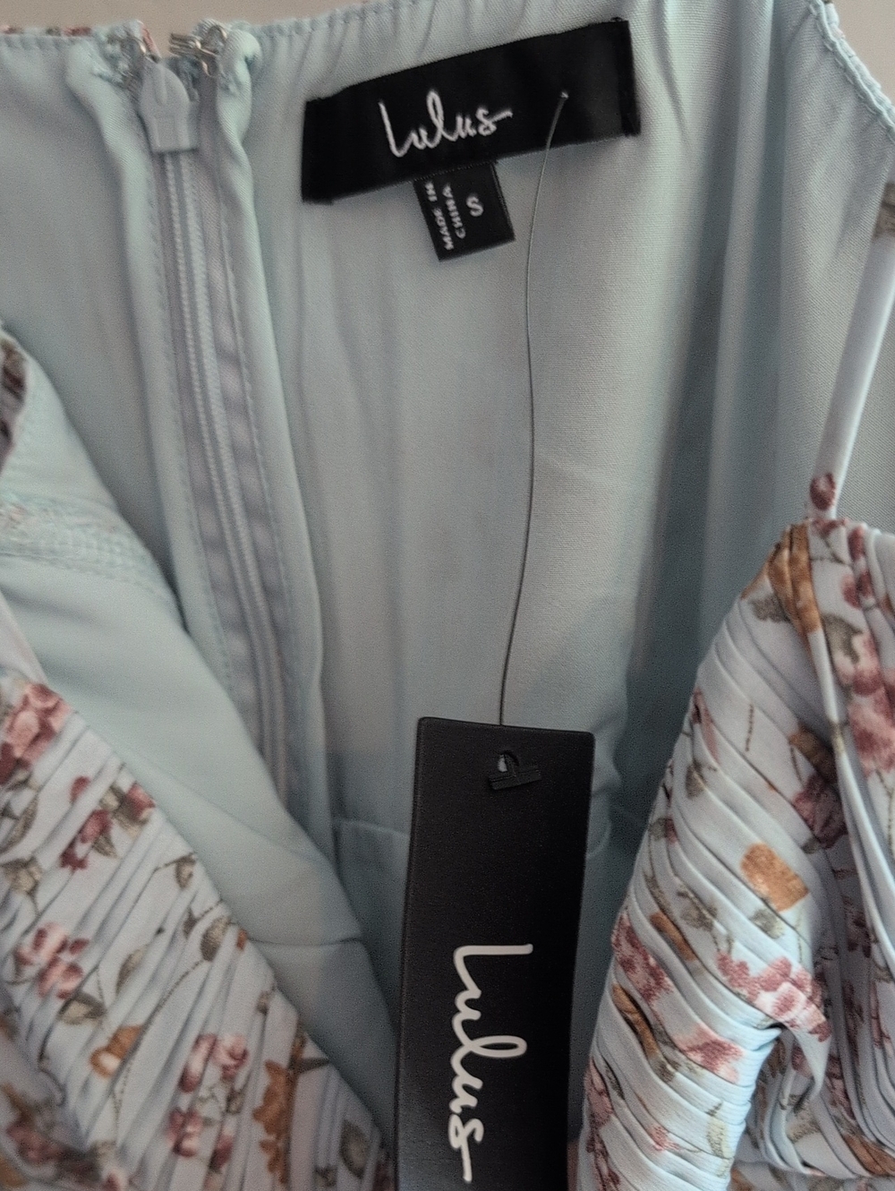 Lulu's Cascading Crush Pale Blue Floral Printed Tiered Bustier Midi Dress - Picture 4 of 13